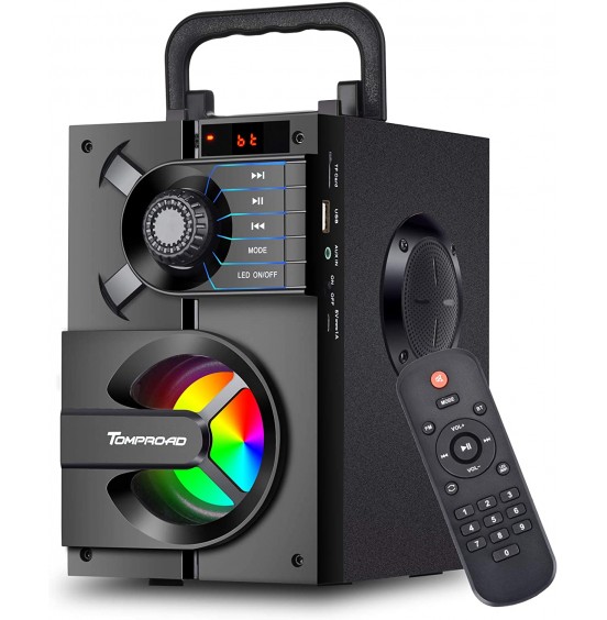 Bluetooth Speaker, Portable Bluetooth Speakers with Subwoofer Wireless Stereo Sound Rich Bass Speakers Outdoor Party Speaker Support Remote Control FM Radio LED Lights for Home, Travel, Camping Bluetooth Speaker, Portable Bluetooth Speakers with Subwoofer Wireless Stereo Sound Rich Bass Speakers Outdoor Party Speaker Support Remote Control FM Radio LED Lights for Home, Travel, Camping
