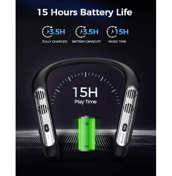 Bluetooth Speaker Bluenin Portable Bluetooth Speakers Wearable Neckband Bluetooth Speakers, Wireless Collar Speaker CVC 8.0 Noise Cancelling 3D Sound Personal Sport Speaker with Mic(Black) Bluetooth Speaker Bluenin Portable Bluetooth Speakers Wearable Neckband Bluetooth Speakers, Wireless Collar Speaker CVC 8.0 Noise Cancelling 3D Sound Personal Sport Speaker with Mic(Black)