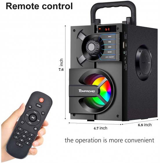 Bluetooth Speaker, Portable Bluetooth Speakers with Subwoofer Wireless Stereo Sound Rich Bass Speakers Outdoor Party Speaker Support Remote Control FM Radio LED Lights for Home, Travel, Camping Bluetooth Speaker, Portable Bluetooth Speakers with Subwoofer Wireless Stereo Sound Rich Bass Speakers Outdoor Party Speaker Support Remote Control FM Radio LED Lights for Home, Travel, Camping
