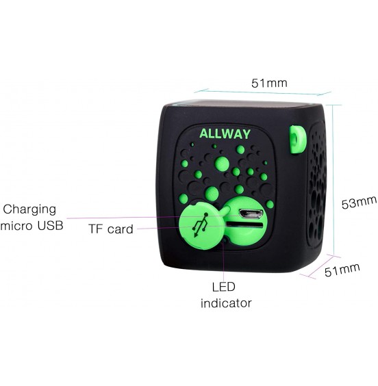 Small Bluetooth Speaker,ALLWAY Ultra Compact Mini Portable Bluetooth Speakers with Loud Stereo Sound,Rich bass,TF Card Port,164 Feet Bluetooth 5.0 Range for Laptop,iPhone,Echo,Car and More Small Bluetooth Speaker,ALLWAY Ultra Compact Mini Portable Bluetooth Speakers with Loud Stereo Sound,Rich bass,TF Card Port,164 Feet Bluetooth 5.0 Range for Laptop,iPhone,Echo,Car and More