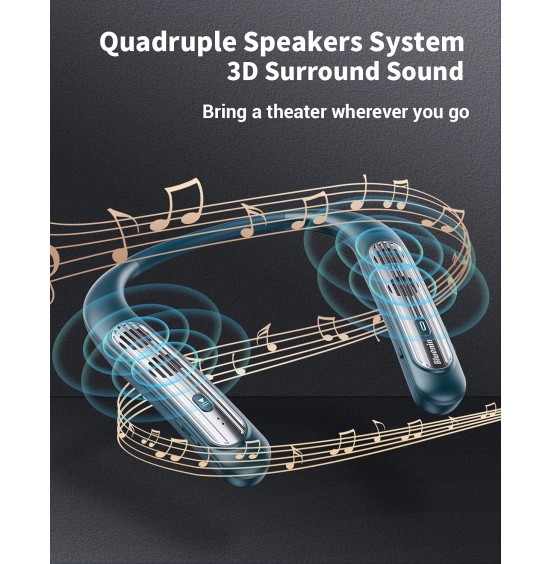 Bluetooth Speaker Bluenin Portable Bluetooth Speakers Wearable Neckband Bluetooth Speakers, Wireless Collar Speaker CVC 8.0 Noise Cancelling 3D Sound Personal Sport Speaker with Mic(Black) Bluetooth Speaker Bluenin Portable Bluetooth Speakers Wearable Neckband Bluetooth Speakers, Wireless Collar Speaker CVC 8.0 Noise Cancelling 3D Sound Personal Sport Speaker with Mic(Black)